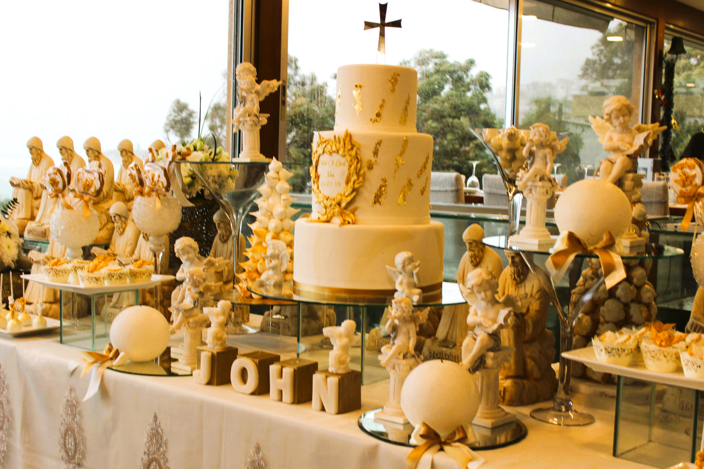 Golden Blessings: John's Divine Baptismal Display