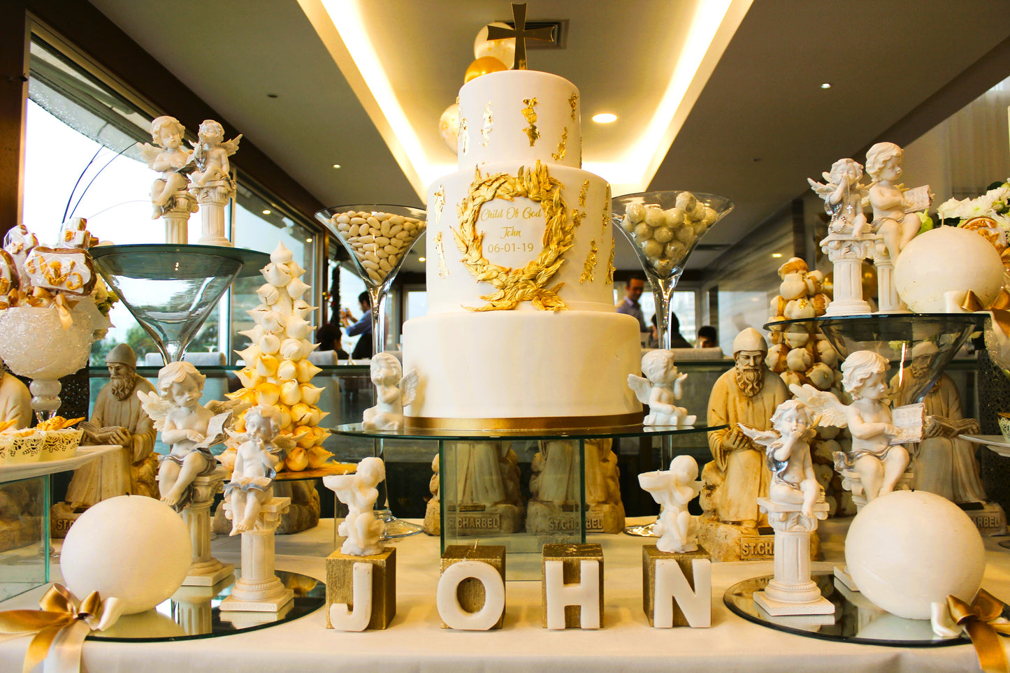 Golden Blessings: John's Divine Baptismal Display