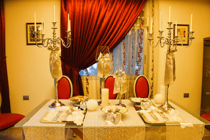 Royal Touch: Silver Elegance Meets White Purity